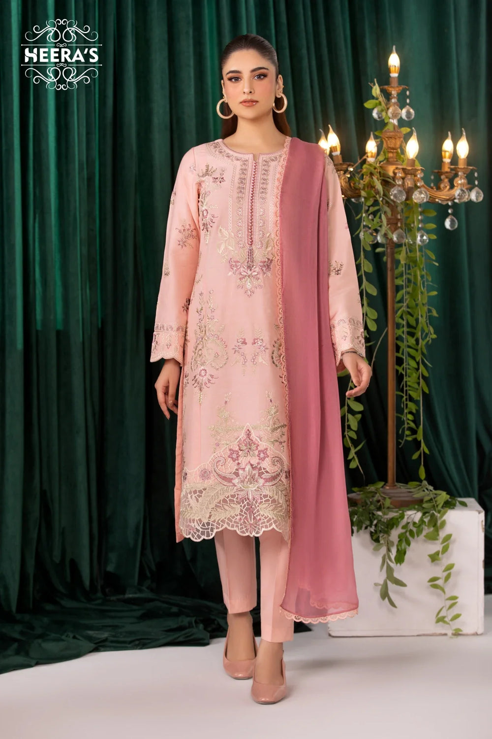 HR-Eid-AC-03 | Pink AC | Salwar Kameez |  Women kameez shalwar