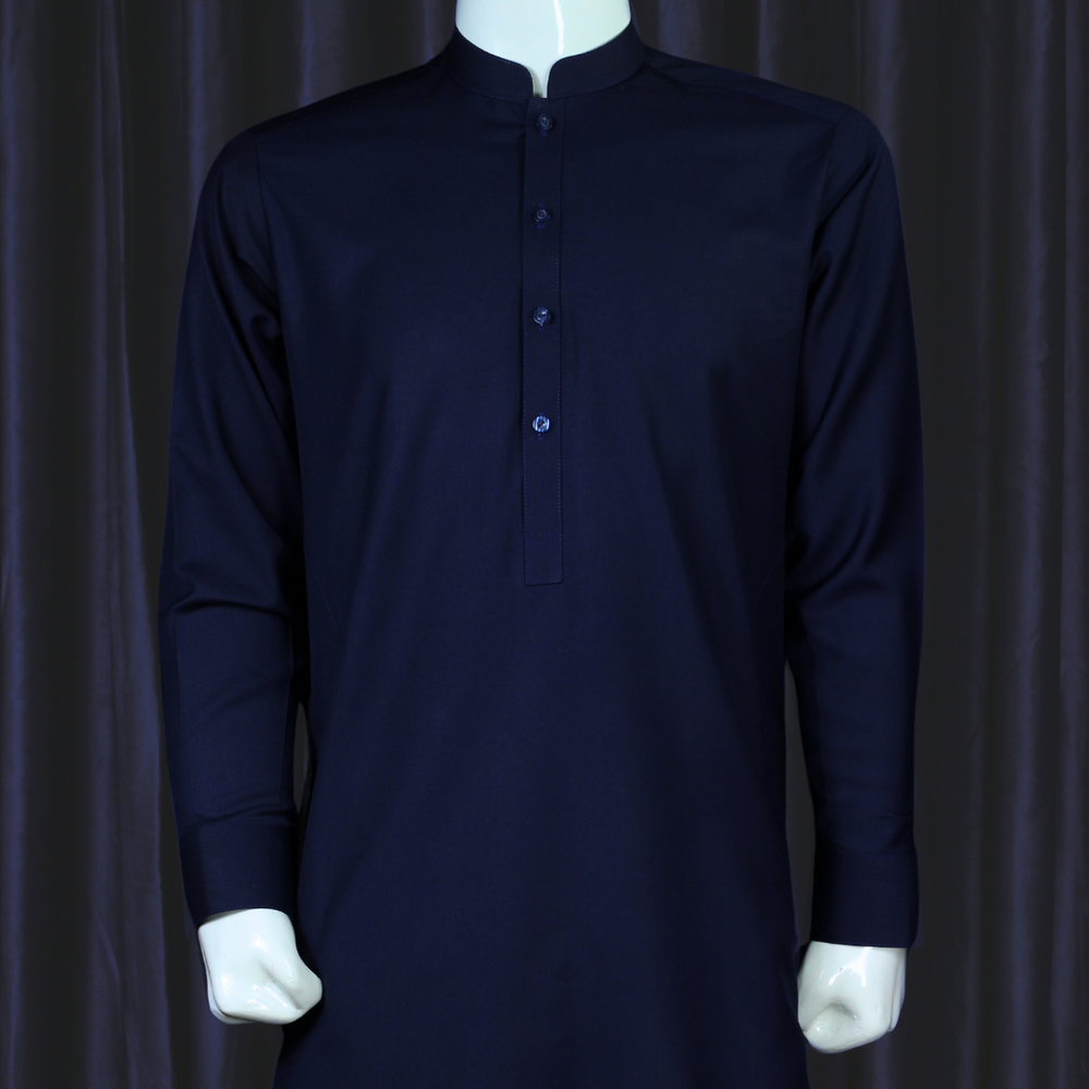 Summer'25 Men's Kameez Shalwar Navy Blue