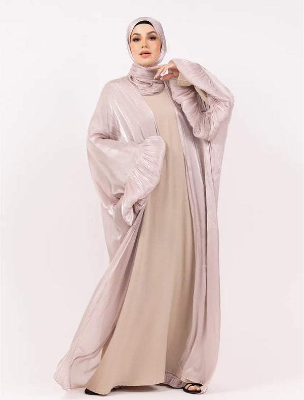 Pink Open Organza Kaftan Set