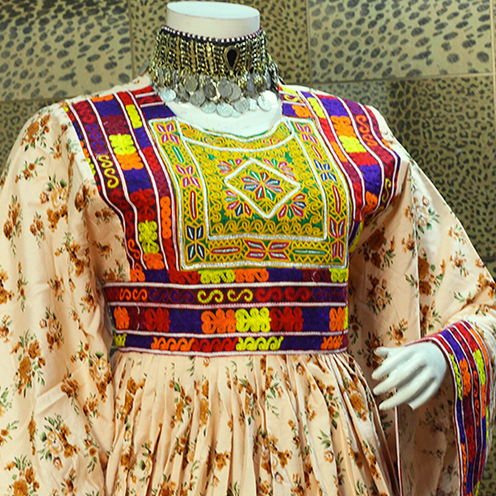 Women’s yellow floral Afghan Kuchi dress vintage style Vavaa near me