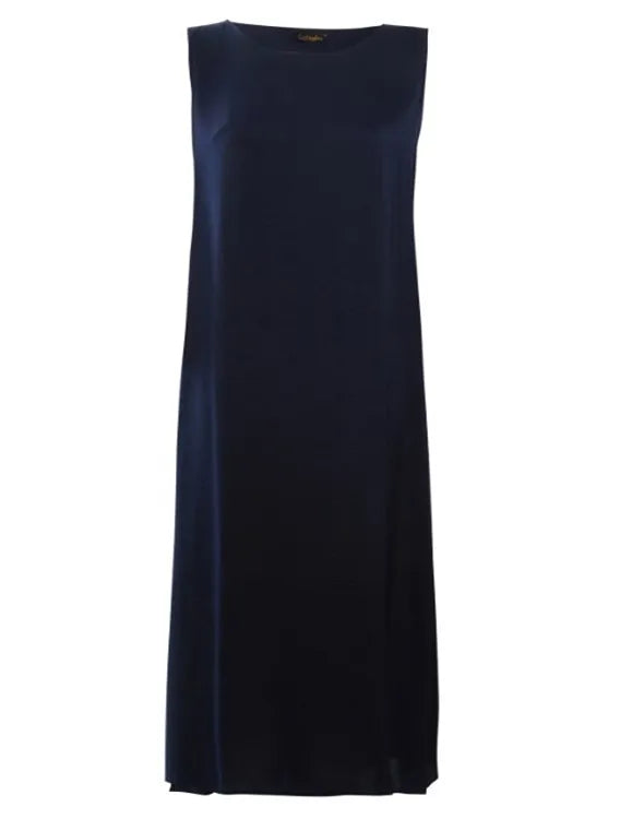 Chic Navy Blue slip dress inspired by Skims – a sleek satin and silk slip dress perfect for elegant and effortless style