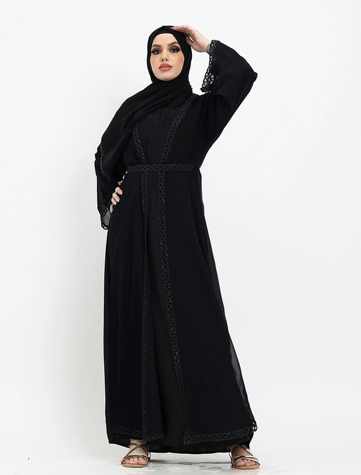 Vavaa UK Outlet black Nadira Abaya, modest Muslim clothing store near me in the UK.