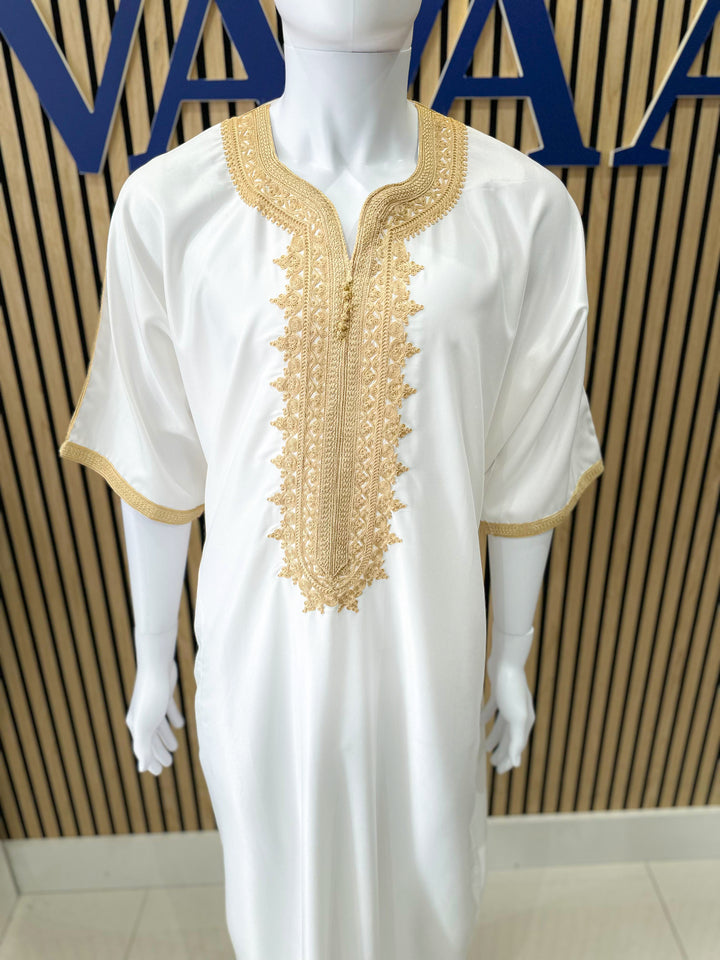 Men’s Islamic robe Moroccan thobe cream UK


