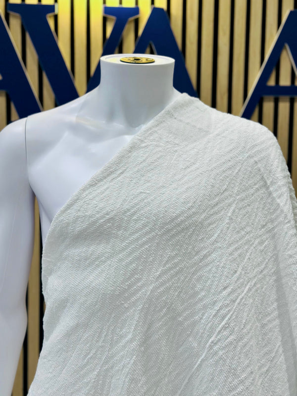 Premium diamond weave 100% cotton Ihram for male pilgrims – lightweight and breathable