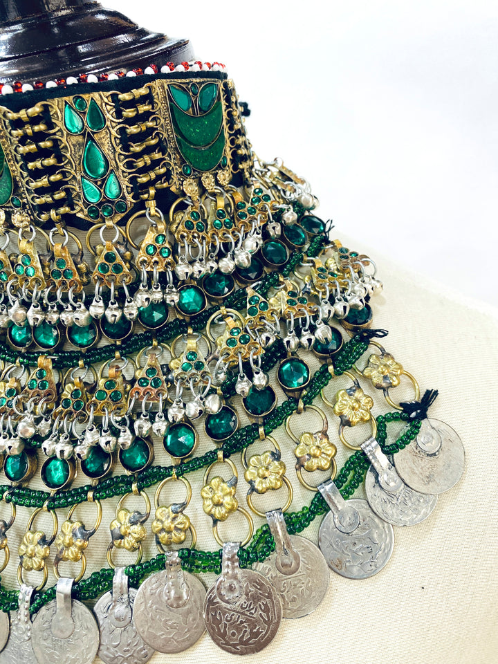 Afghan jewellery UK collection – authentic vintage tribal necklace with gemstones

