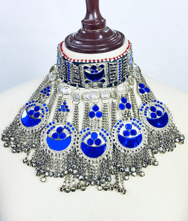 Vintage Blue and Silver Afghan Traditional Jewellery | Vavaa