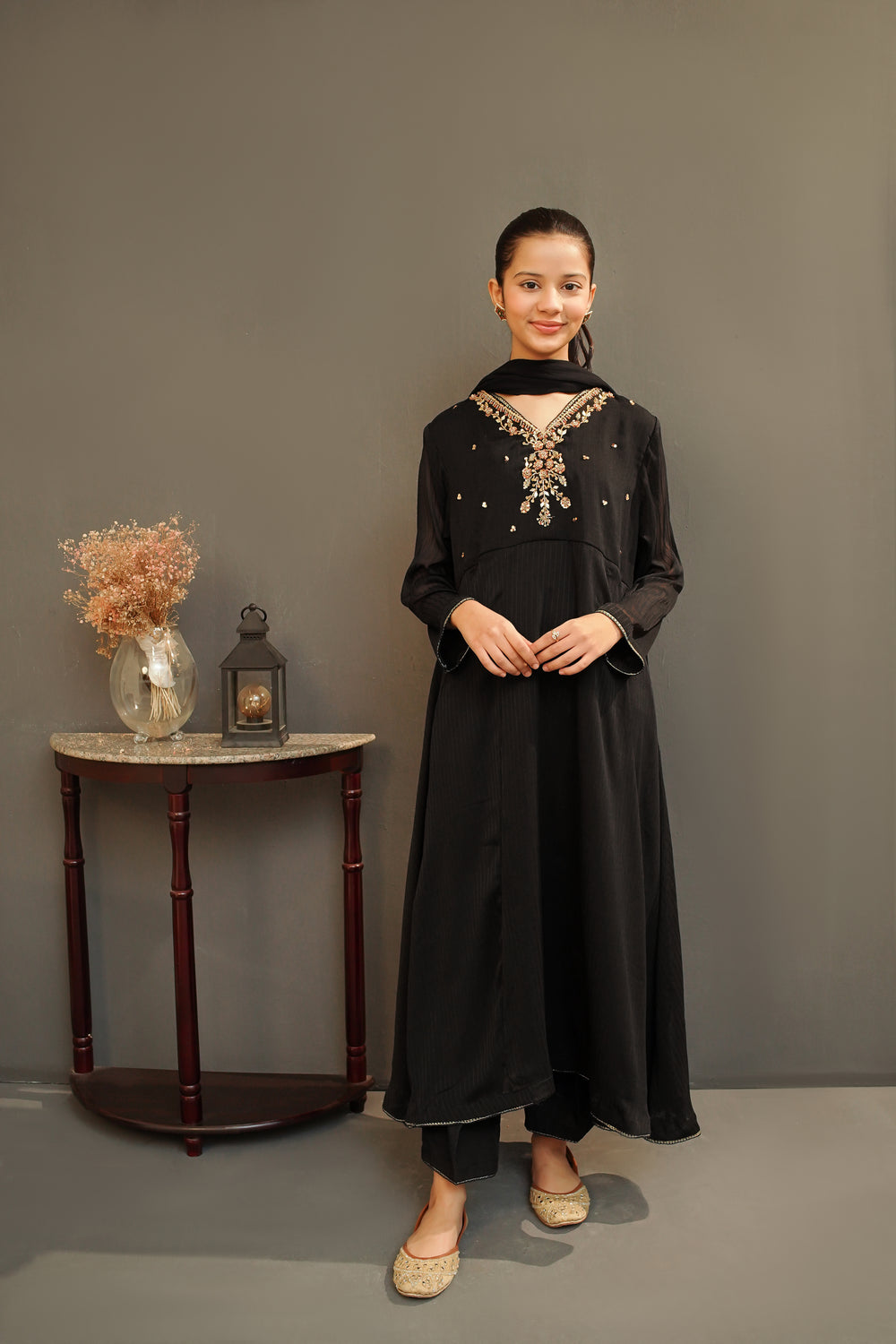 Chiffon Hand Adda Work 3 Pc Suit