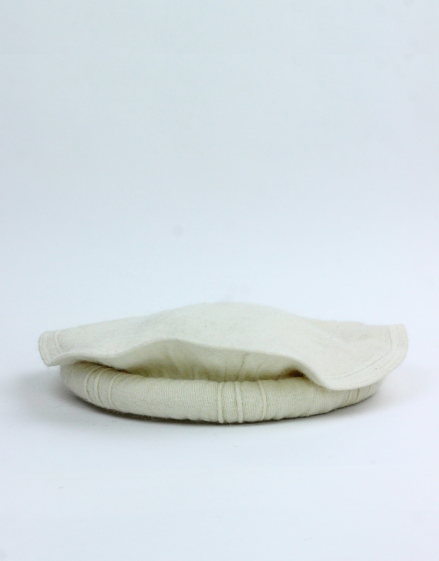 Pearl white pure wool Chitrali Pakol cap for men available online at Vavaa outlet near me in UK