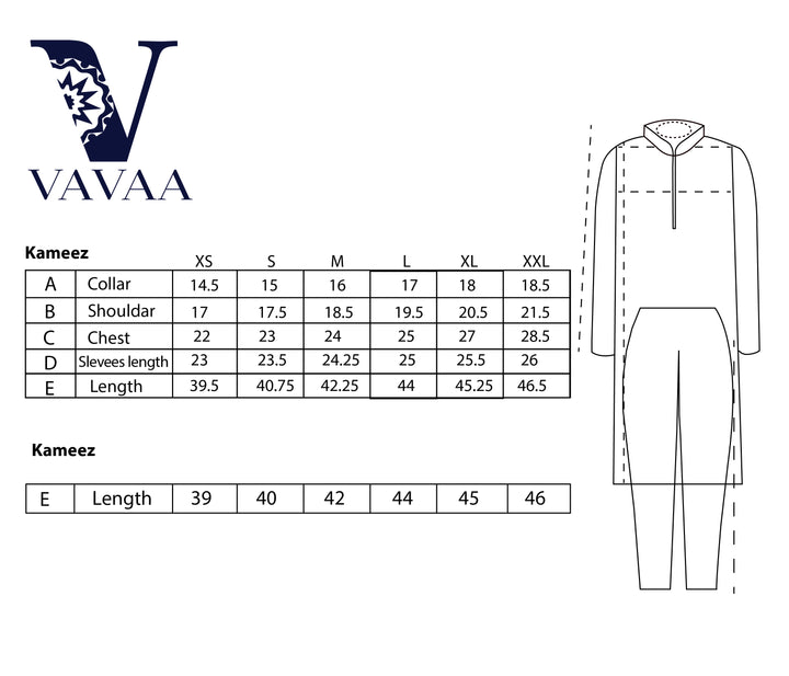 Size Chart Gents Wear