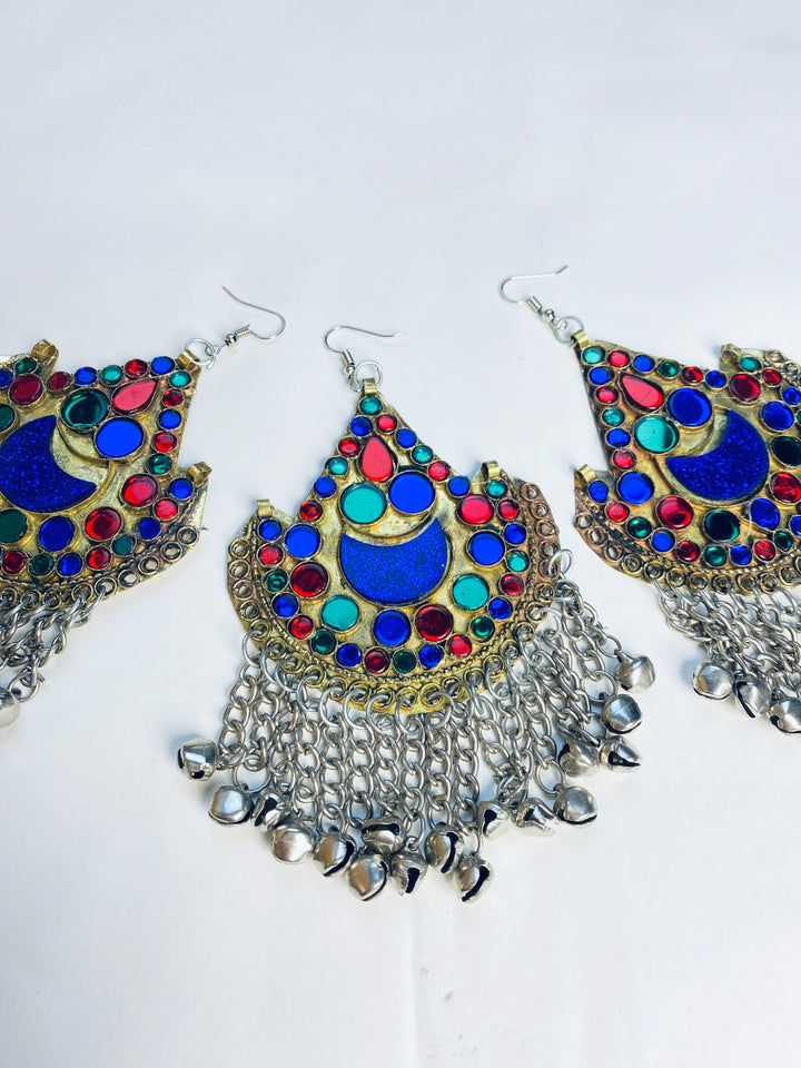 Afghan traditional jewellery set with antique silver coins – cultural fashion UK