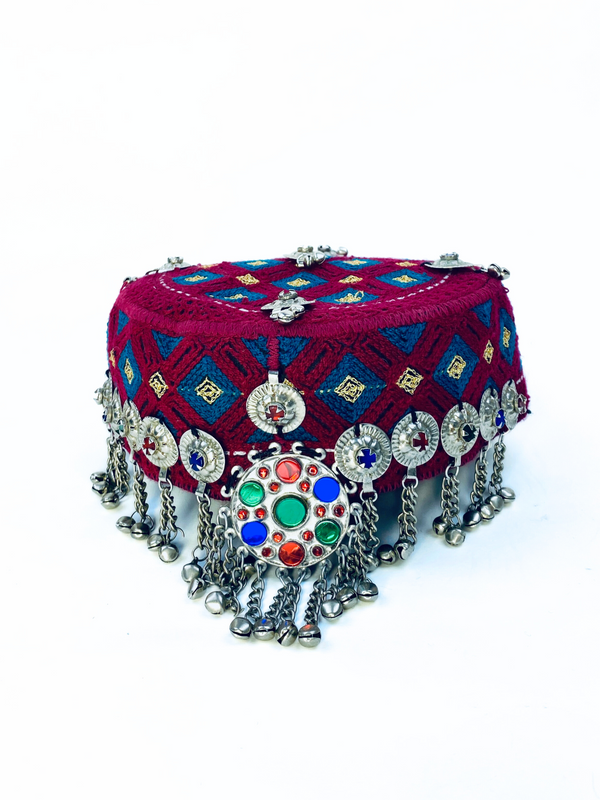 Afghan tribal cap for cultural events – handmade Kuchi hat by Vavaa

