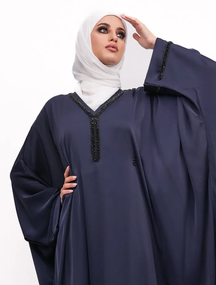 Black satin abaya in uk near me with inner belt elegant choice for modest dresses near me.