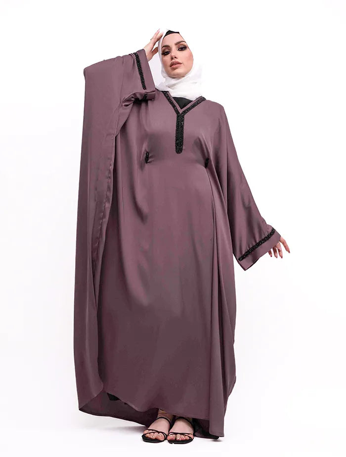 Hand-beaded Aleeza Abaya trending Islamic clothing near me at Vavaa.