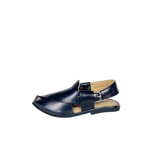 T Shape Black Peshawari Chappal | Vavaa London