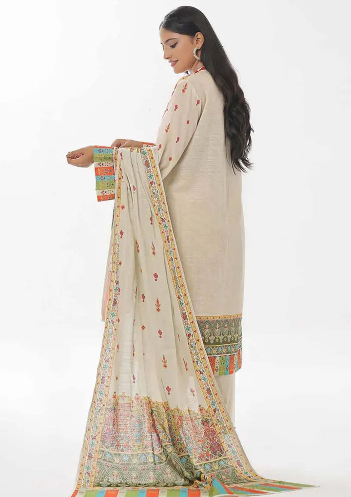 stitched khaddar outfit with floral and geometric motifs shop Vavaa outlet in UK.