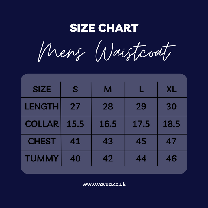 size chart of waistcoat