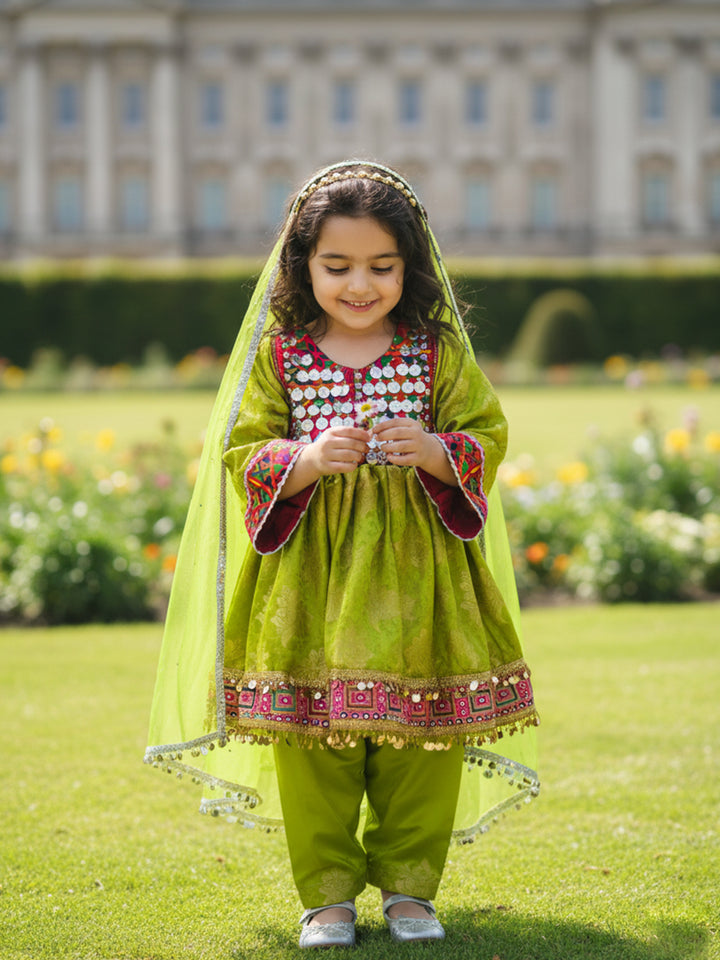 slim fit dress slacks Buy Green Afghan Dress for Kids | Cultural Outfit London