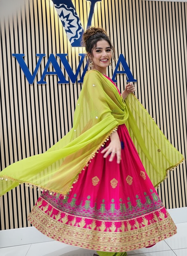 Afghan Kuchi Dress in Embroidered Green & Pink for Weddings, Gifts & More | Vavaa Clothing UK