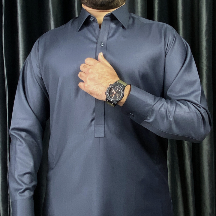 Exclusive sale on men's charcoal kameez shalwar at Vavaa Clothing, available for fast delivery across the UK.