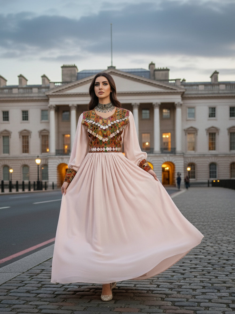 Pink Afghan Traditional Kuchi Vintage Dress
