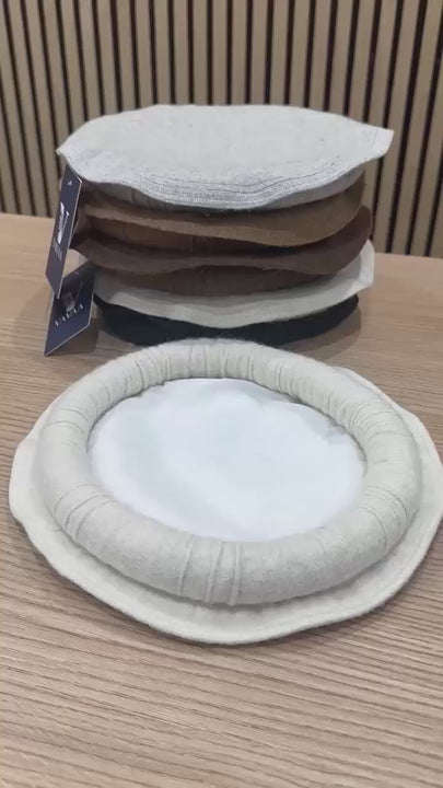 Vavaa pearl white Pakol handcrafted pure wool Islamic headwear, shop online UK.