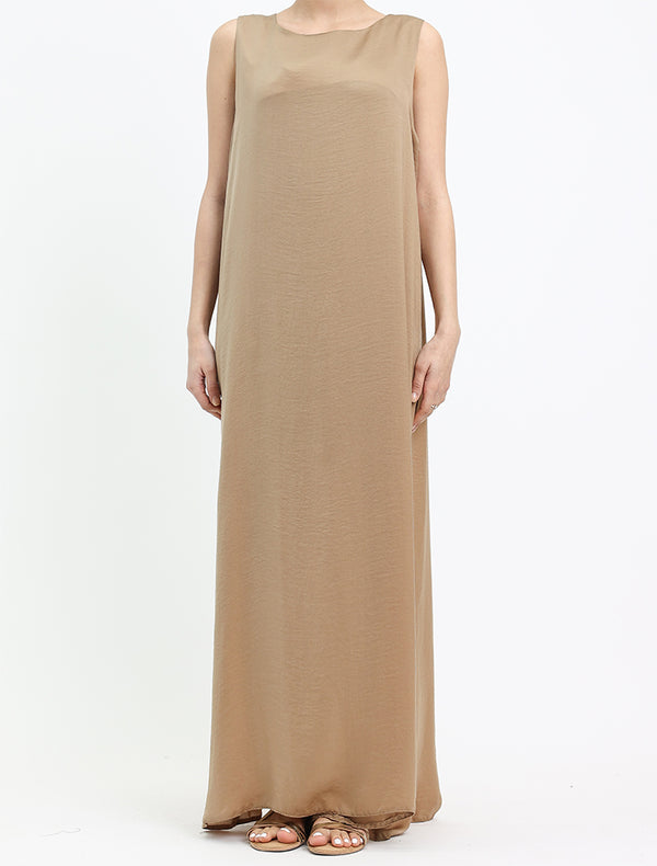 Slip Dress for women near me, modest layering under abaya or kimono, soft silky polyester, available at Vavaa UK Outlet.