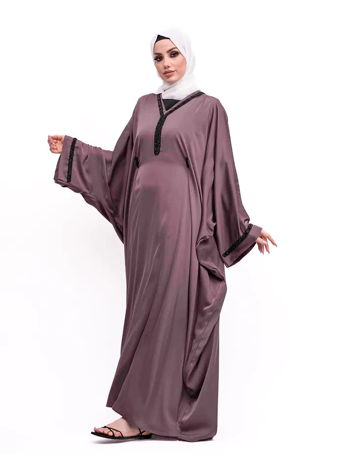 maroon Abaya trending Islamic near me clothing near me at Vavaa.