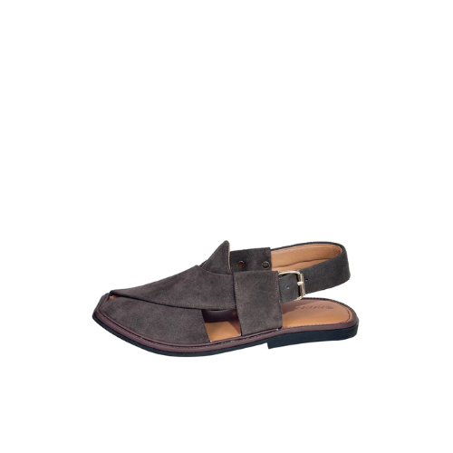 Suede Dark Brown Peshawari Chappal | Vavaa Clothing London