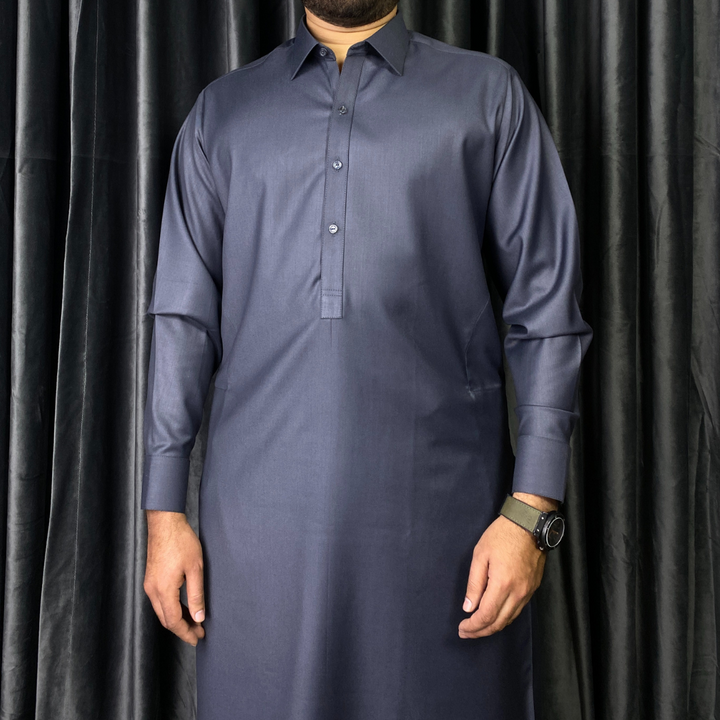 Men's charcoal kameez shalwar on sale at Vavaa Clothing, offering fast UK delivery and exclusive offers in London.