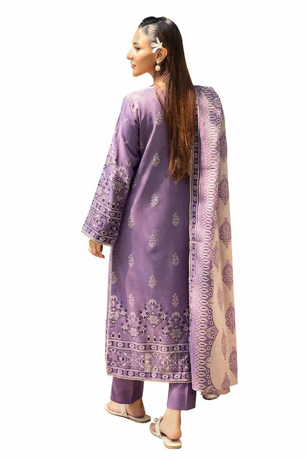 stitched purple khaddar 3-piece suit near me for winter shop modest wear near me in the UK.
