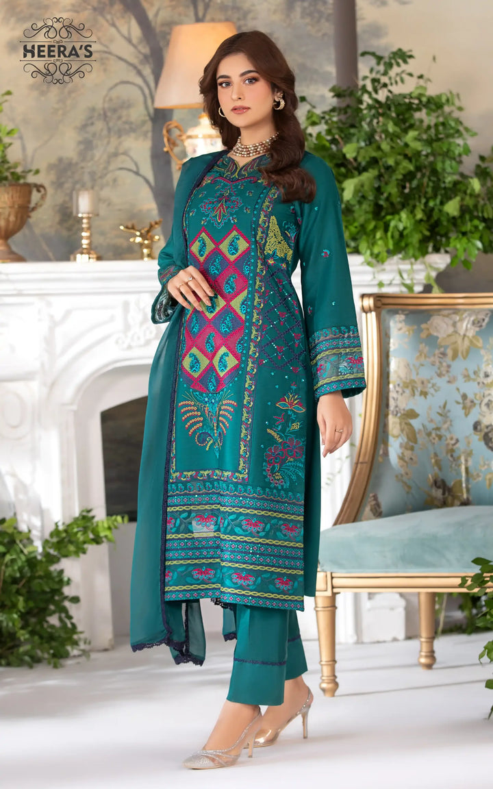 three piece linen winter outfit with embroidery Zinc Aura dress for women at Vavaa UK near me.