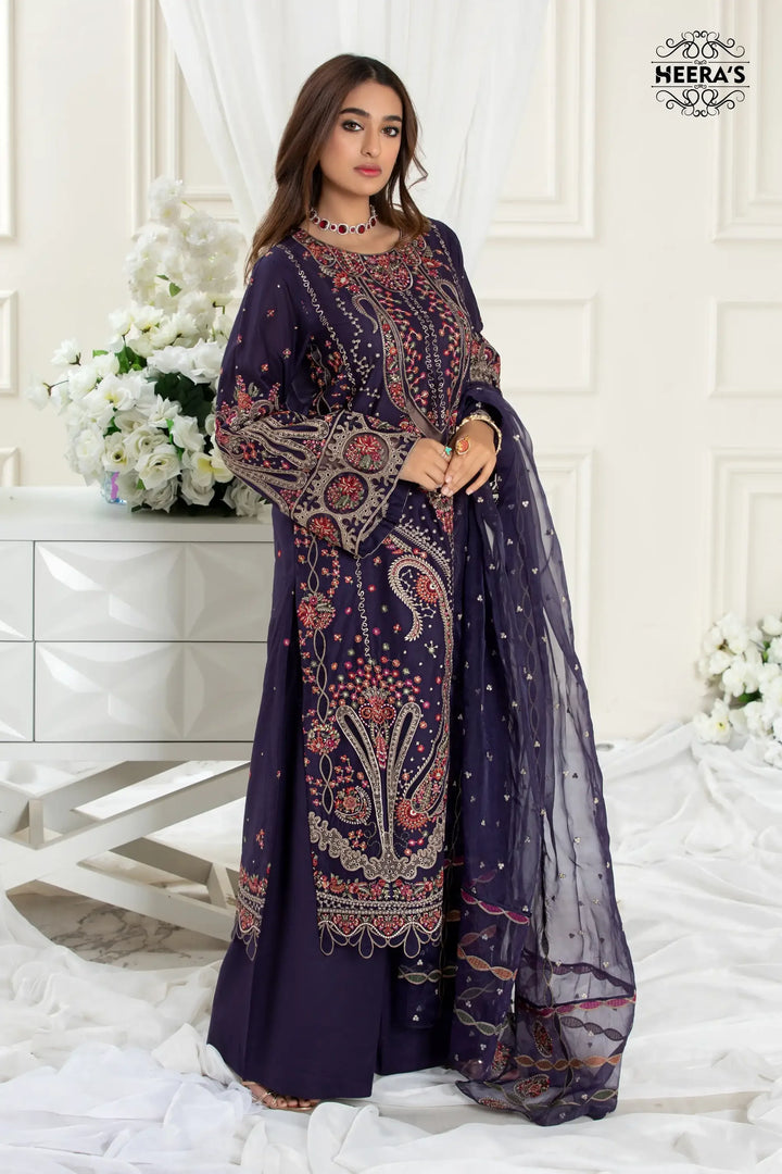 3 pcs raw silk winter wear for women at Vavaa outlet near me.