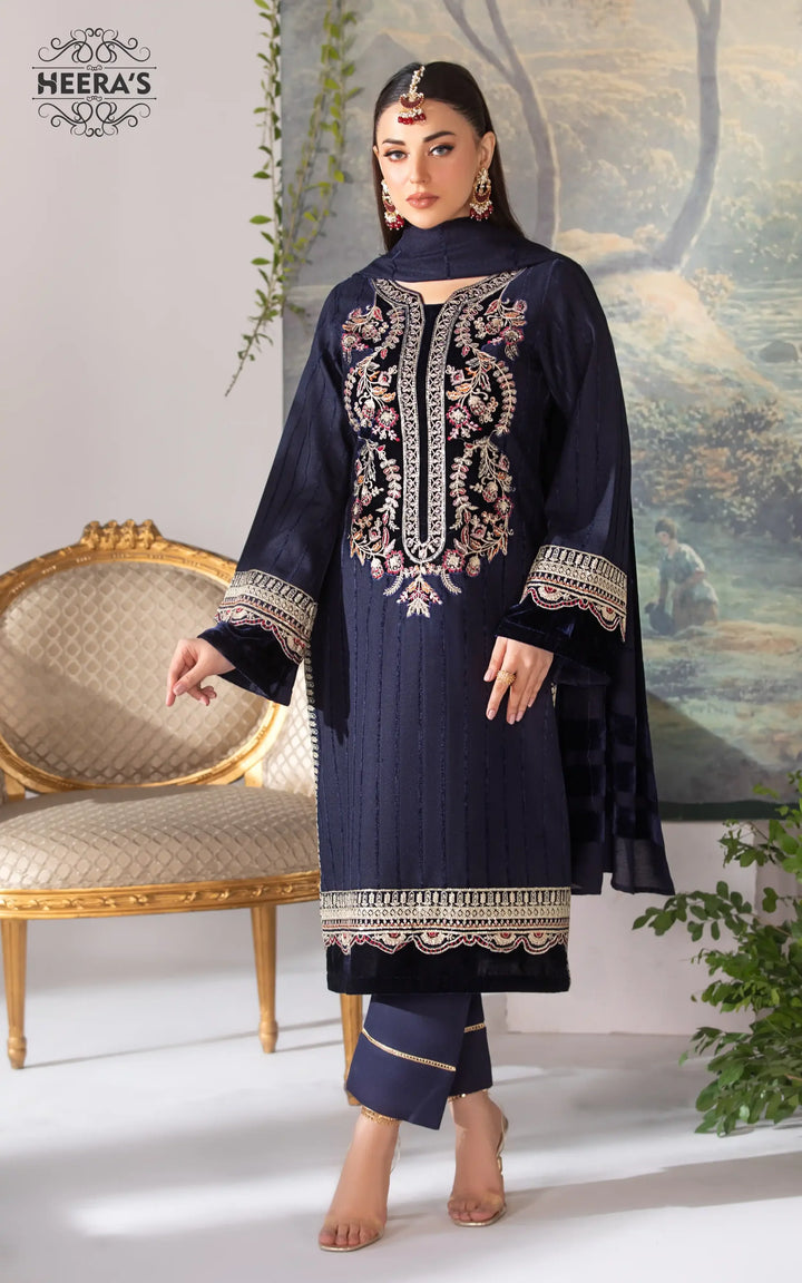 blue Kameez Shalwar with velvet near me.
