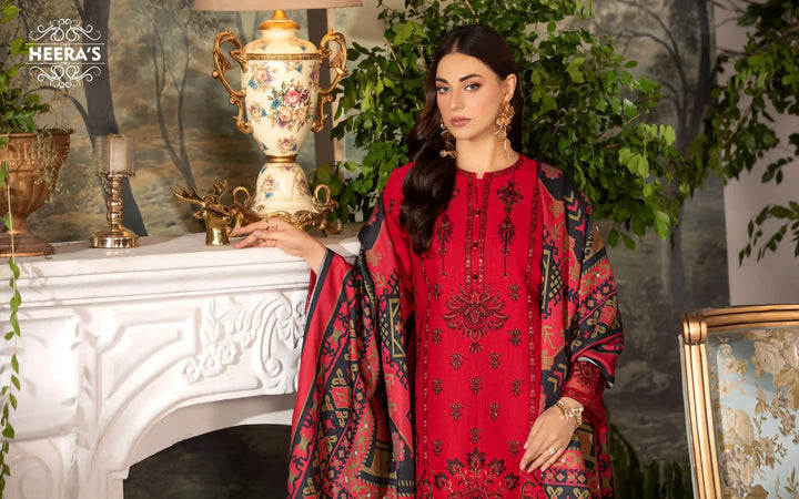 red Kameez Shalwar with printed dupatta near me.