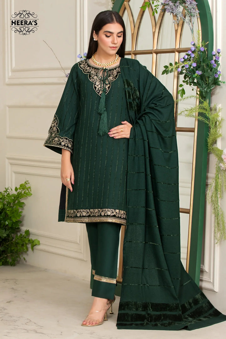 green embroidered linen and velvet dress with velvet patchwork and shawl shop this festive outfit near me